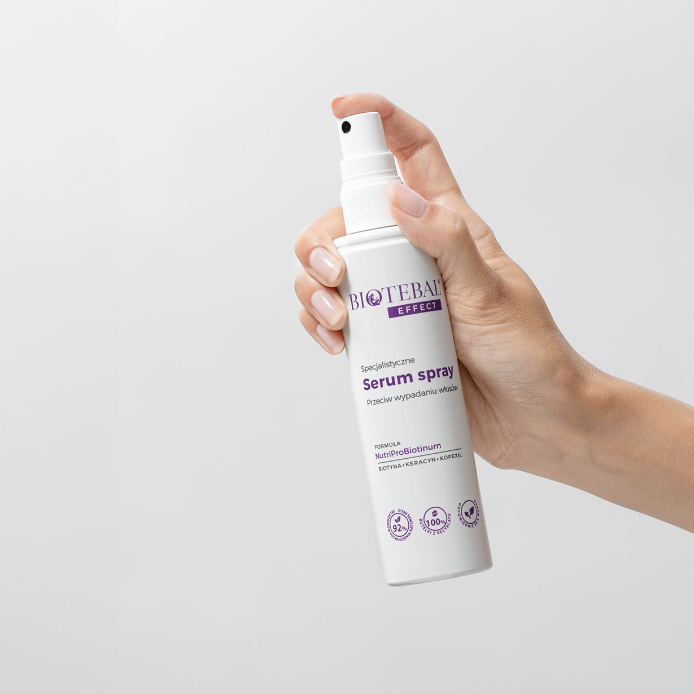 Dłoń rozpylająca Biotebal effect serum spray